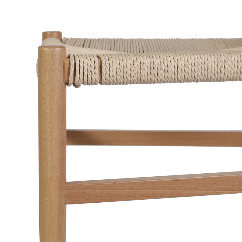 Pemberly Row Y-Back Style Wood and Kraft Paper Stack Dining Chair in Oak/Natural