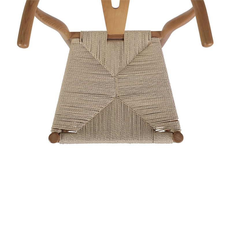 Pemberly Row Y-Back Style Wood and Kraft Paper Stack Dining Chair in Oak/Natural