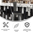 Pemberly Row Indoor Bar Stool with Poly Resin Colorful Seat in Silver/Black