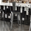 Pemberly Row Indoor Bar Stool with Poly Resin Colorful Seat in Silver/Black