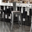 Pemberly Row Indoor Bar Stool with Poly Resin Colorful Seat in Silver/Gray