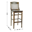 Pemberly Row School House Back Antique Copper Wood Restaurant Barstool