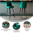 Pemberly Row Metal Bar Stool with Swivel Bucket Seat and Footrest in Green