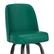 Pemberly Row Metal Bar Stool with Swivel Bucket Seat and Footrest in Green