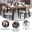 Pemberly Row Metal Dining Chair with Wood Seat & Boomerang Back in Natural Birch
