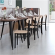 Pemberly Row Metal Dining Chair with Wood Seat & Boomerang Back in Natural Birch