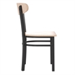 Pemberly Row Metal Dining Chair with Wood Seat & Boomerang Back in Natural Birch