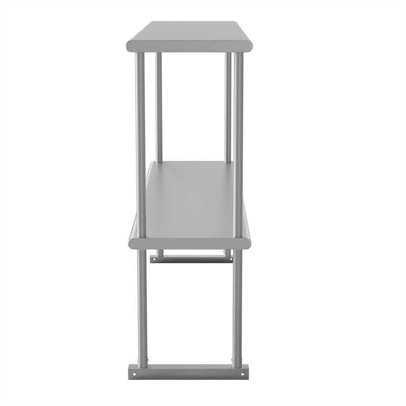 Pemberly Row NSF Certified Stainless Steel Kitchen Double Overshelf