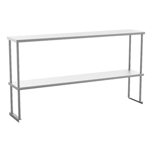 Pemberly Row NSF Certified Stainless Steel Kitchen Double Overshelf