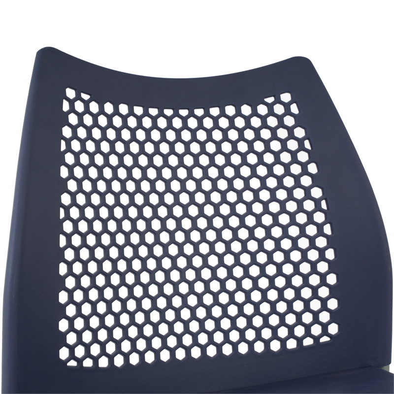 Pemberly Row Stackable Chair with Vented Back and Waterfall Seat in Black