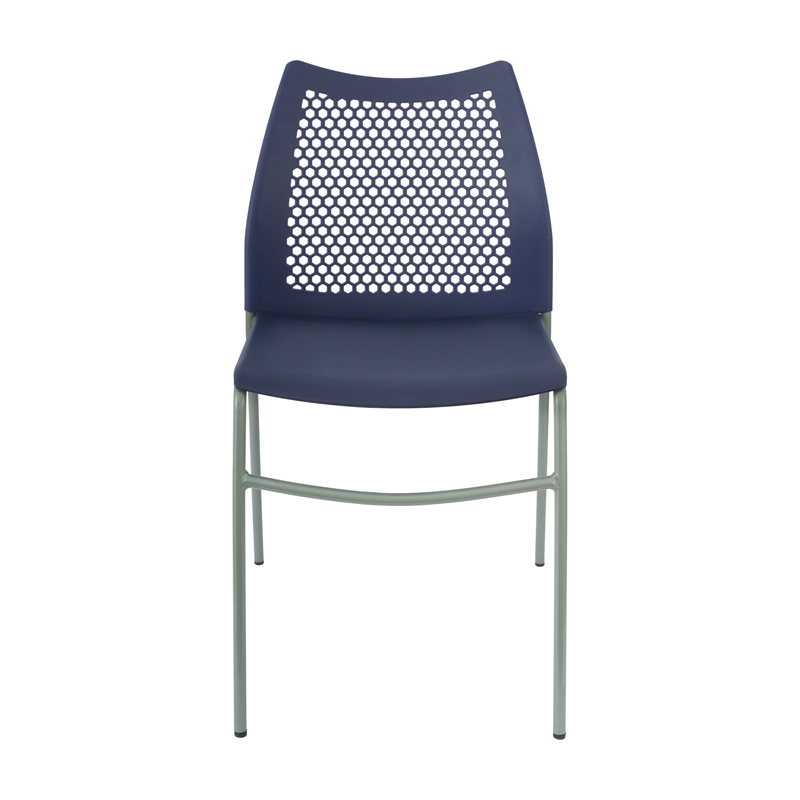 Pemberly Row Stackable Chair with Vented Back and Waterfall Seat in Black