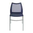 Pemberly Row Stackable Chair with Vented Back and Waterfall Seat in Black
