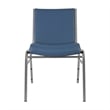 Pemberly Row Heavy Duty Navy Vinyl Padded Stack Chair with 550 lb Capacity