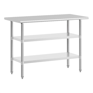 Pemberly Row 48&quotx24&quot NSF Stainless Steel 18 Gauge Work Table with Undershelves