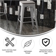 Pemberly Row Indoor/Outdoor Backless Bar Stool with Poly Seat in Silver/Gray