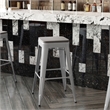 Pemberly Row Indoor/Outdoor Backless Bar Stool with Poly Seat in Silver/Gray