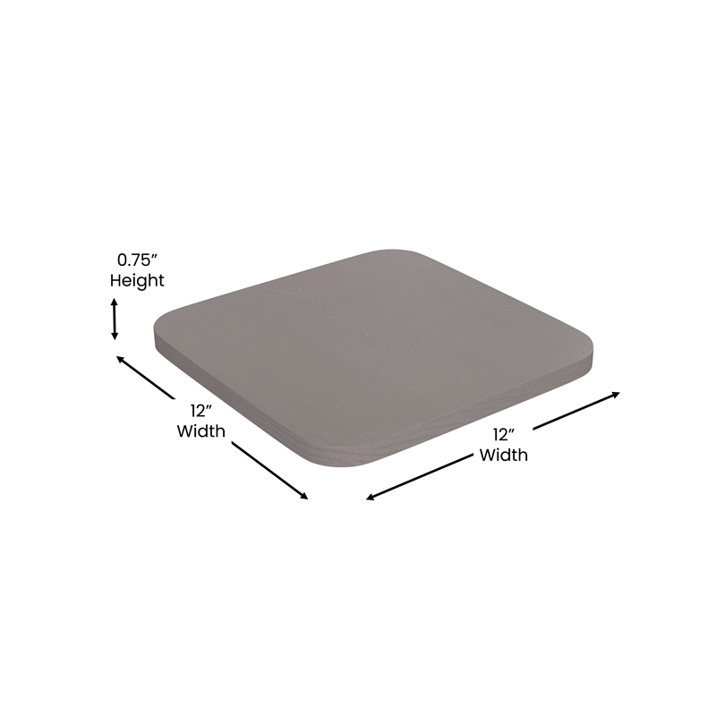 Pemberly Row Indoor/Outdoor Backless Bar Stool with Poly Seat in Silver/Gray