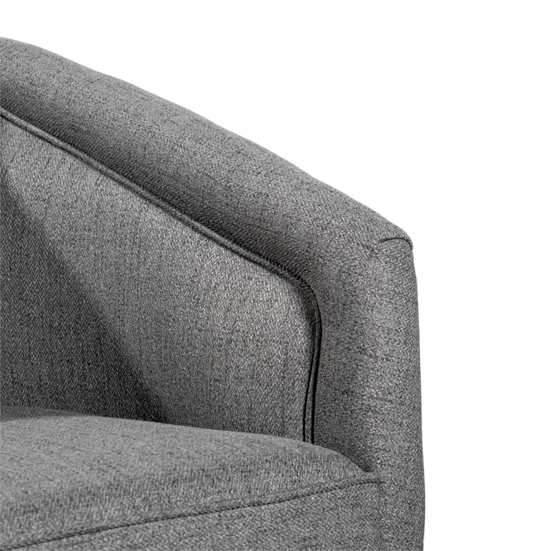 Pemberly Row Traditional Club Style Accent Chair with 360 Swivel Base in Gray