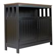 Pemberly Row Classic Sideboard and Buffet Cabinet with Storage in Black/Walnut