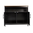 Pemberly Row Classic Sideboard and Buffet Cabinet with Storage in Black/Walnut