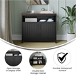 Pemberly Row Classic Sideboard and Buffet Cabinet with Storage in Black/Walnut