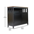Pemberly Row Classic Sideboard and Buffet Cabinet with Storage in Black/Walnut