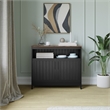 Pemberly Row Classic Sideboard and Buffet Cabinet with Storage in Black/Walnut