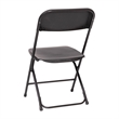 Pemberly Row Wide and Tall Black Plastic Folding Chairs 4 Pack