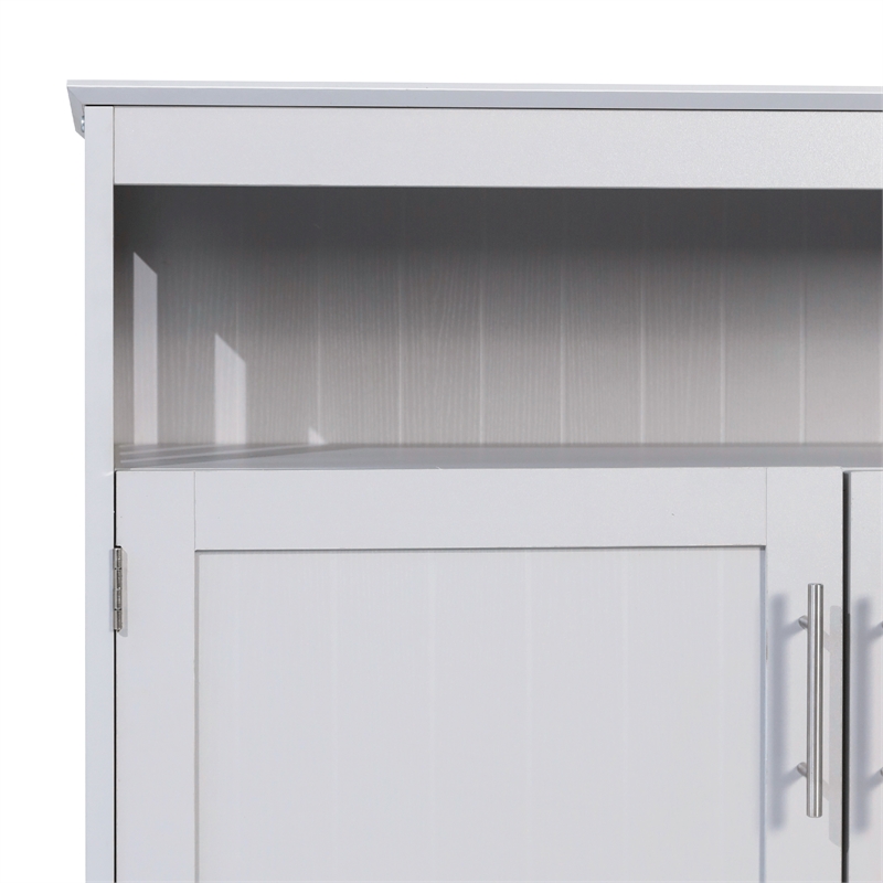 Pemberly Row Classic Sideboard and Buffet Cabinet with Storage in Gray