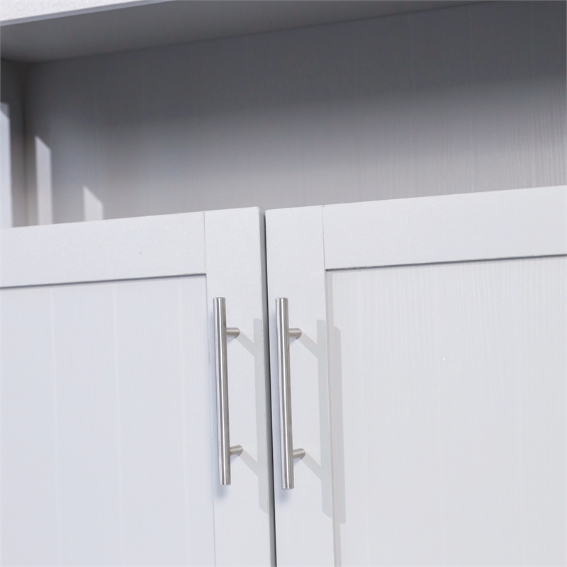 Pemberly Row Classic Sideboard and Buffet Cabinet with Storage in Gray
