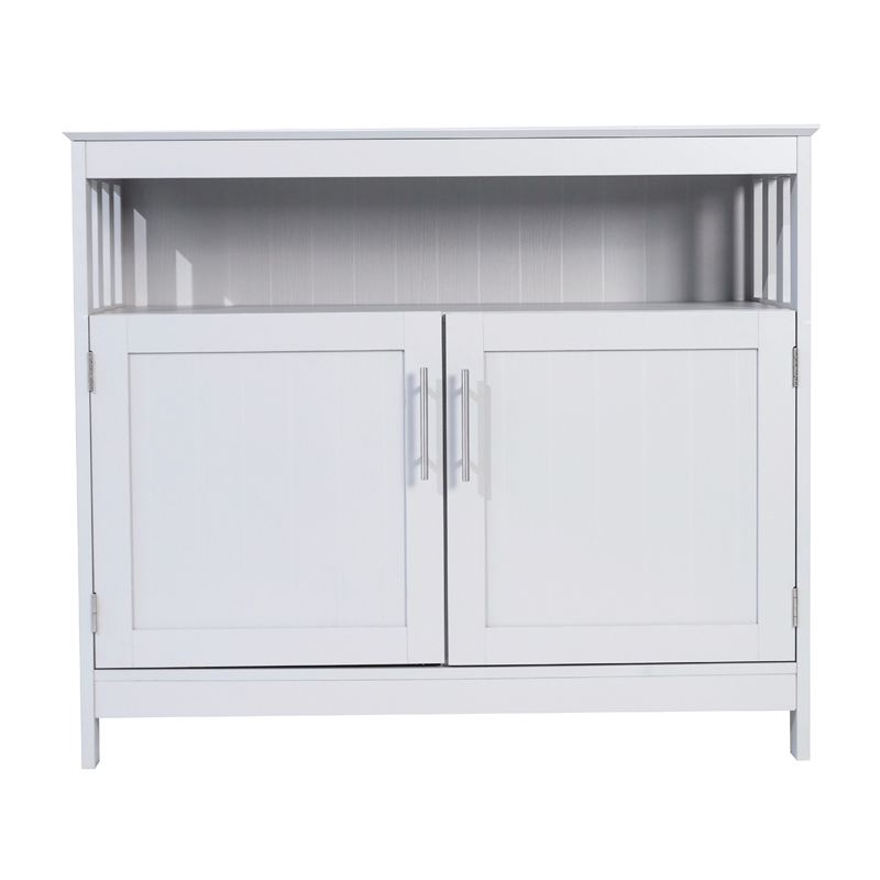 Pemberly Row Classic Sideboard and Buffet Cabinet with Storage in Gray