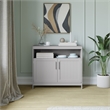 Pemberly Row Classic Sideboard and Buffet Cabinet with Storage in Gray