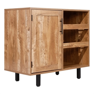Pemberly Row Classic Sideboard and Bar Cabinet with Storage in Light Brown