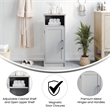 Pemberly Row Bathroom Storage Cabinet with Magnetic Door & 3 Shelves in Gray