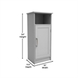 Pemberly Row Bathroom Storage Cabinet with Magnetic Door & 3 Shelves in Gray