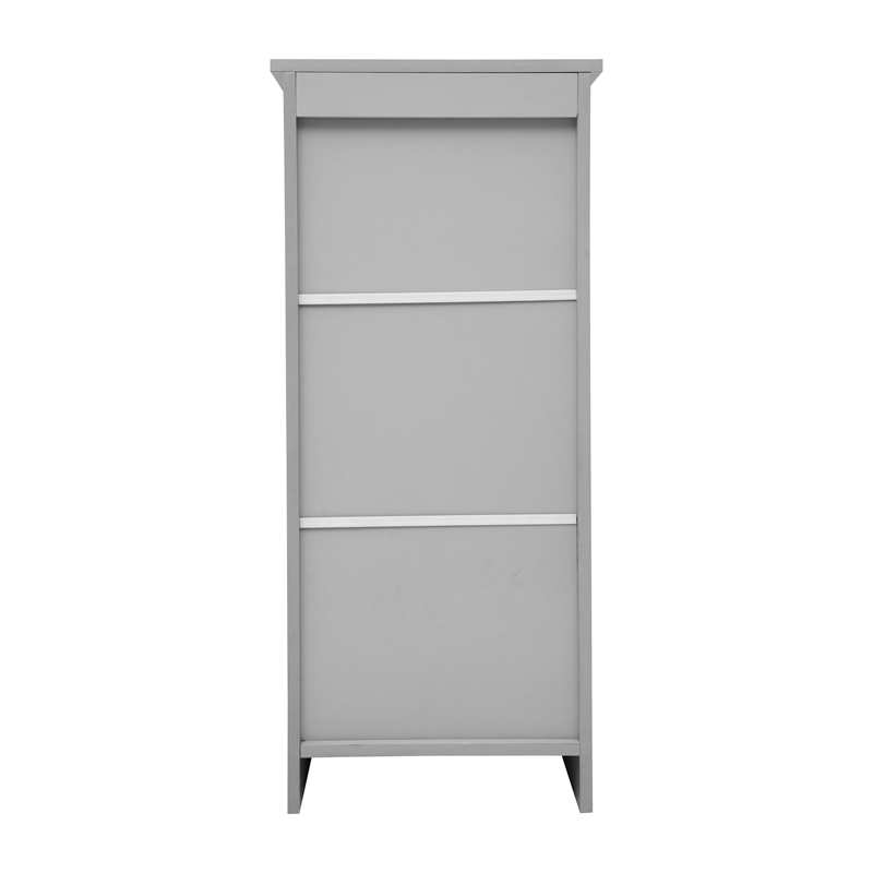 Pemberly Row Bathroom Storage Cabinet with Magnetic Door & 3 Shelves in Gray
