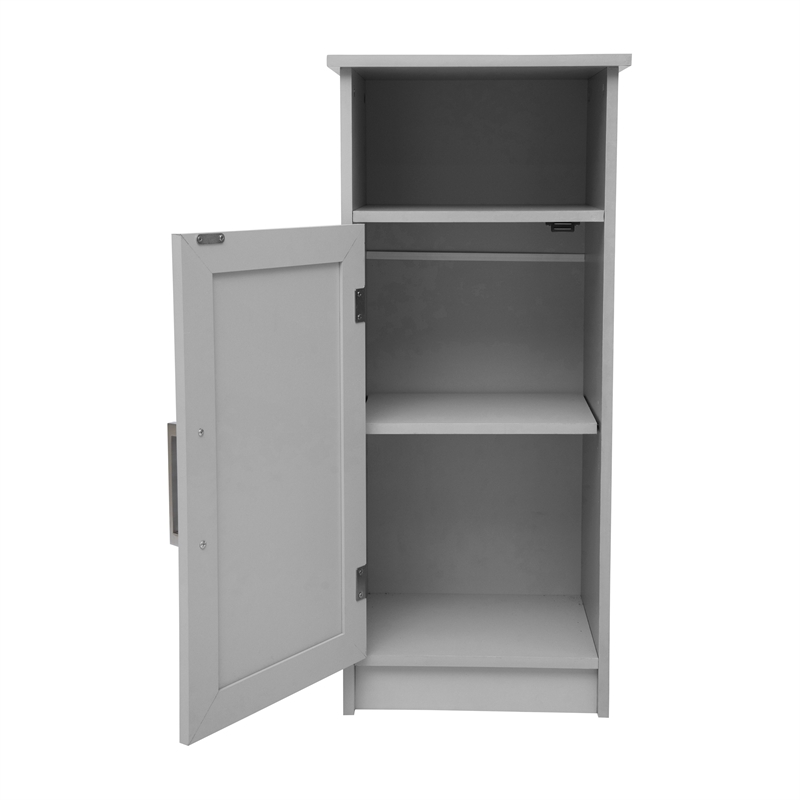 Pemberly Row Bathroom Storage Cabinet with Magnetic Door & 3 Shelves in Gray