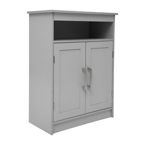Pemberly Row Bathroom Storage Cabinet with 2 Magnetic Doors & Shelves in Gray
