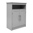 Pemberly Row Bathroom Storage Cabinet with 2 Magnetic Doors & Shelves in Gray