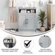 Pemberly Row Bathroom Storage Cabinet with 2 Magnetic Doors & Shelves in Gray