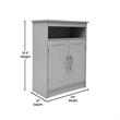 Pemberly Row Bathroom Storage Cabinet with 2 Magnetic Doors & Shelves in Gray