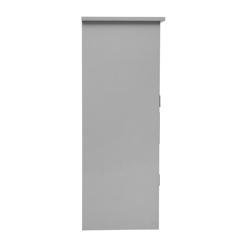 Pemberly Row Bathroom Storage Cabinet with 2 Magnetic Doors & Shelves in Gray