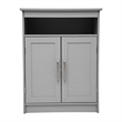 Pemberly Row Bathroom Storage Cabinet with 2 Magnetic Doors & Shelves in Gray