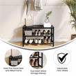 Pemberly Row 3-Tier Entryway Bench with Mesh Metal Shoe Storage Shelves