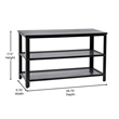 Pemberly Row 3-Tier Entryway Bench with Mesh Metal Shoe Storage Shelves
