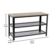 Pemberly Row 3-Tier Entryway Bench with Mesh Metal Shoe Storage Shelves