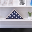 Pemberly Row Solid Wood Whitewashed Display Case for 9.5 x 5 Veterans Flag