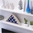Pemberly Row Solid Wood Whitewashed Display Case for 9.5 x 5 Veterans Flag