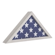 Pemberly Row Solid Wood Whitewashed Display Case for 9.5 x 5 Veterans Flag