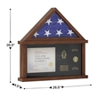 Pemberly Row Glass Front Flag Display Case with Certificate Holder for 9x5 Flag